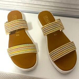 Italian Shoemakers Summer Sandals with gold buckle